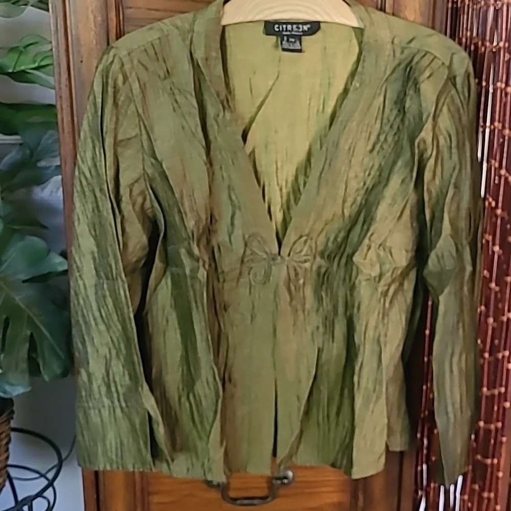 Citron Santa Monica Linen blend Jacket Size Petite M
